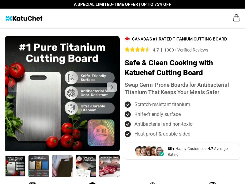 ! NEW OFFER - KatuChef Titanium Cutting Board - DTC [CA] (Social,Banner,Native,Push,SEO,Search,Brand Bidding) - CPA