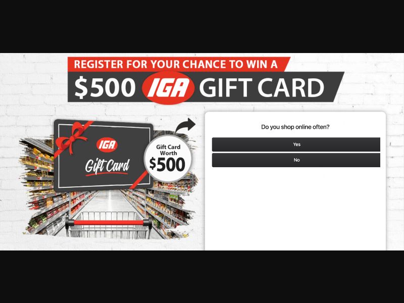 AU - Quiztionnaire - IGA Giftcard $100 - (CPL)