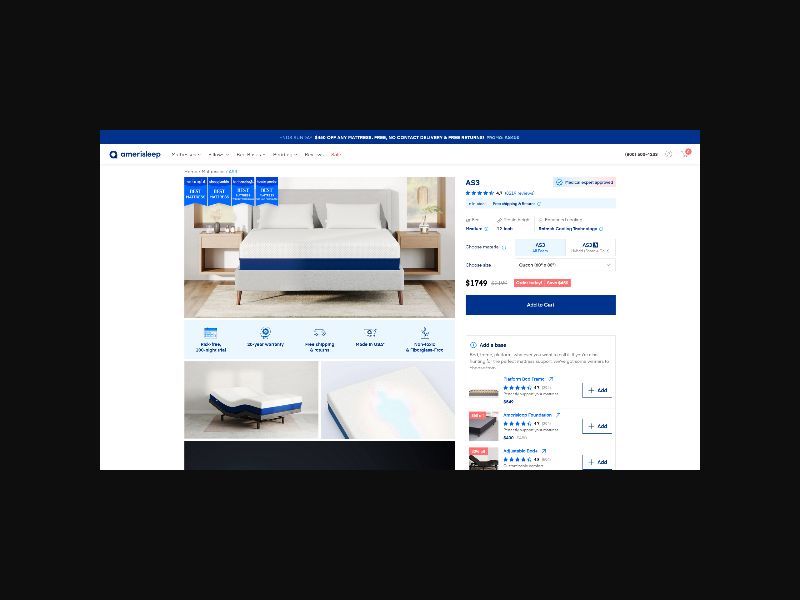 Amerisleep - $500 Off Any Mattress + Free Shipping - CPS (US)