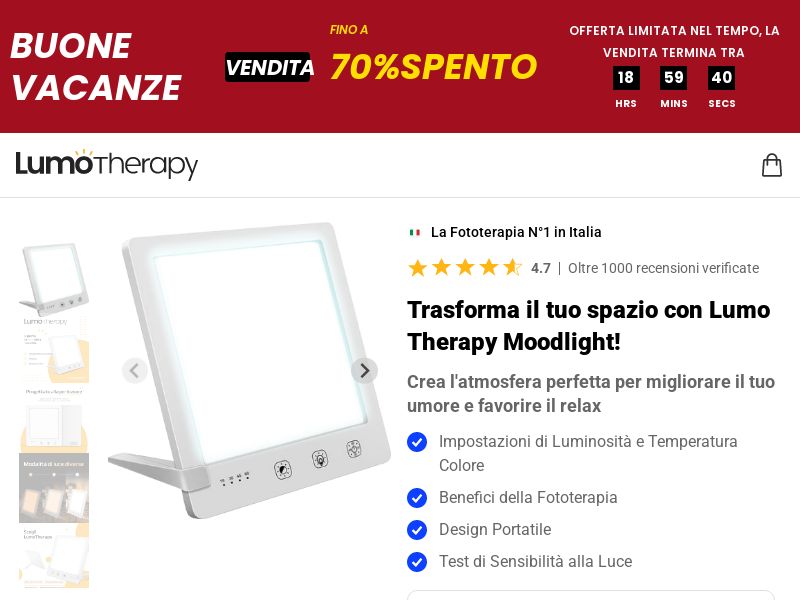 ! NEW OFFER - Lumo Therapy - DTC [IT] (Social,Banner,Native,Push,SEO,Search,Brand Bidding) - CPA