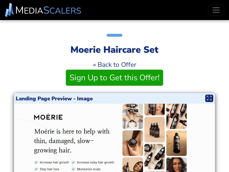 Moerie Haircare Set {+Advertorial, DTC, Alt-Landers, Quiz} [US, DE, CA, AT, CH]