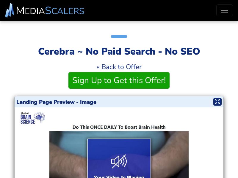 Cerebra ~ No Paid Search - No SEO [US, CA, AU, UK]