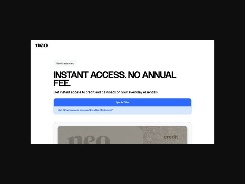 Neo - Credit Card - CPA (CA)