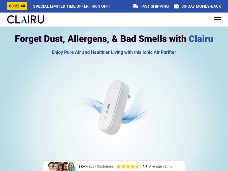 Air Purifier - Clairu - CTC $39.95 - All Coutries