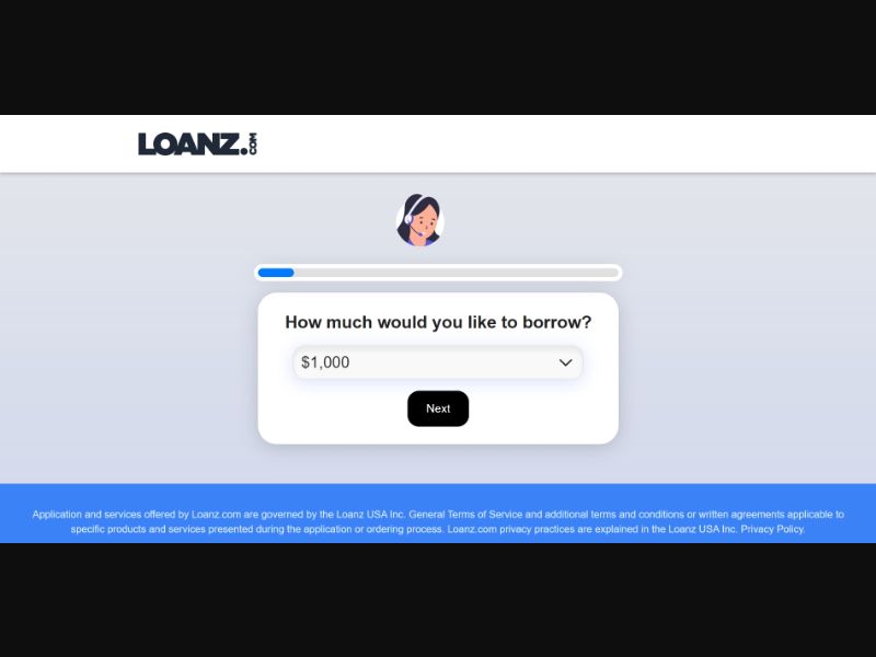 [WEB+MOB] Loanz USA – Personal Loans (up to $5,000) /US SOI [Approval Required]