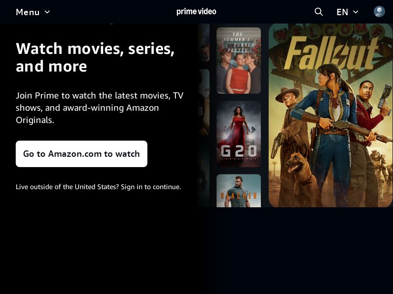 Amazon Prime Video Streaming / New Customers - US, EU