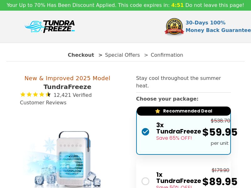 TundraFreeze Portable AC - $89 CTC [US] (Social,Banner,Native,Push,SEO,Search,Brand Bidding) - CPA