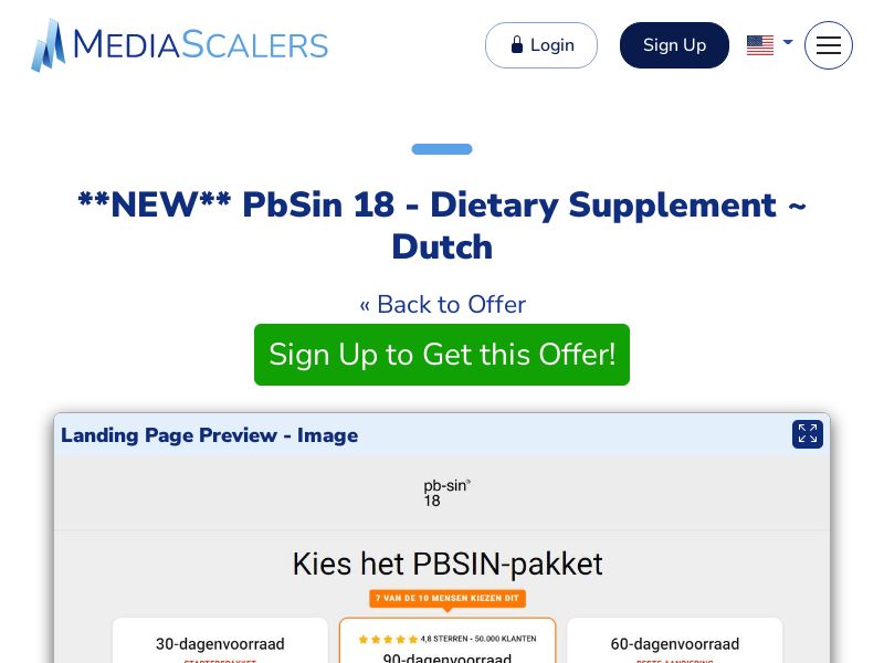 PbSin 18 - Dietary Supplement ~ Dutch [NL, BE]