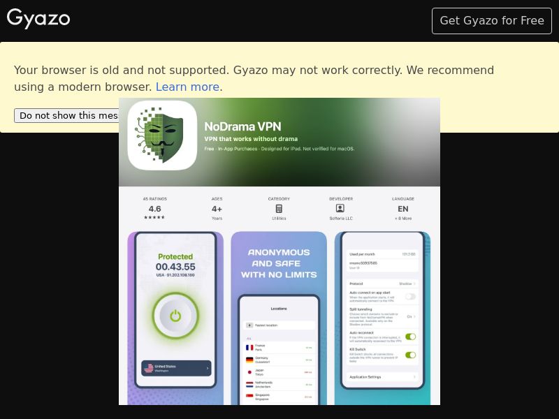 NoDrama VPN iOS USA CPI
