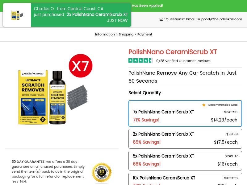 ! NEW OFFER - PolishNano CeramiScrub - DTC [Multi-GEO] (Social,Banner,Native,Push,SEO,Search,Brand Bidding) - CPA