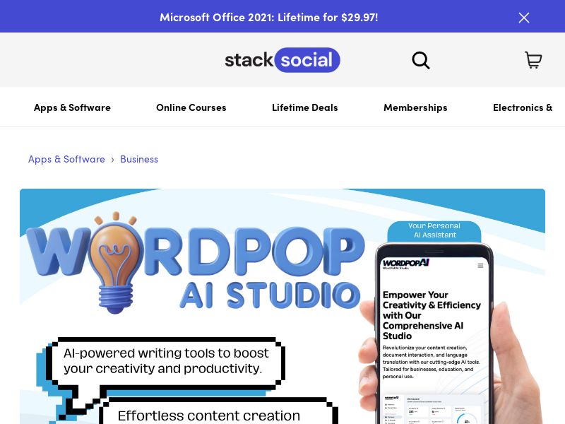 WordPop AI: Lifetime Subscription (Master Plan) | Int'l