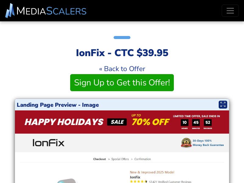 IonFix - CTC $39.95 {+DTC, Alt-Landers, Advertorial} (Event Tracking) [US]