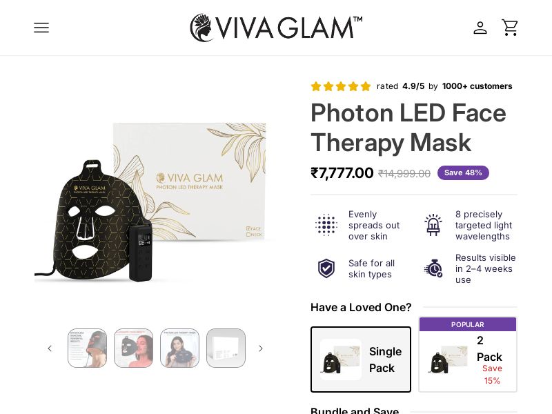 LED Therapy Face Mask by VivaGlam CPA - India