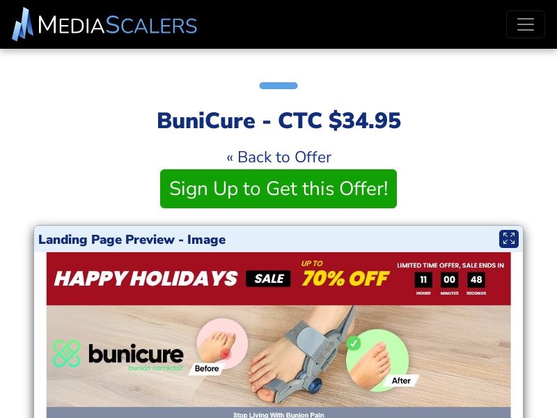 BuniCure - CTC $34.95 {+DTC, Alt-Landers} (Event Tracking) [US]