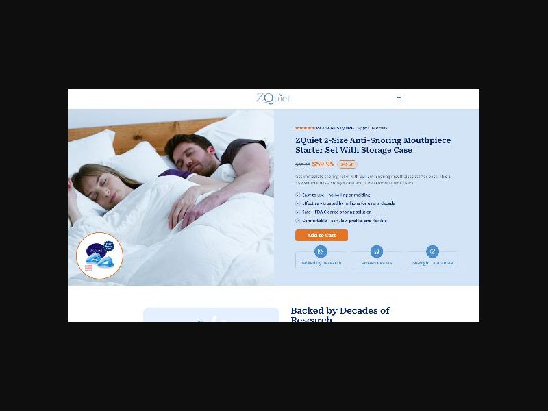 ZQuiet - Anti Snoring Mouthpiece - CPS (US)