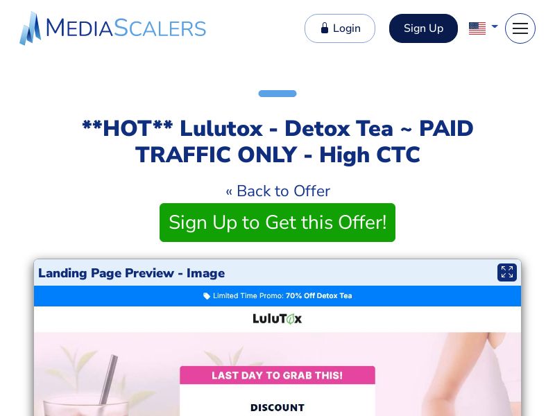 Lulutox - Detox Tea ~ PAID TRAFFIC ONLY - High CTC {+Advertorial, DTC, Multi-Lang, Alt-Landers} (Event Tracking) [US, DE, UK, FR, SE]