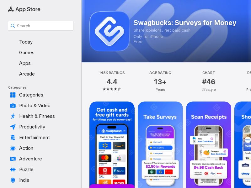 Swagbucks - US - CPI - iOS - Content, Paid Social