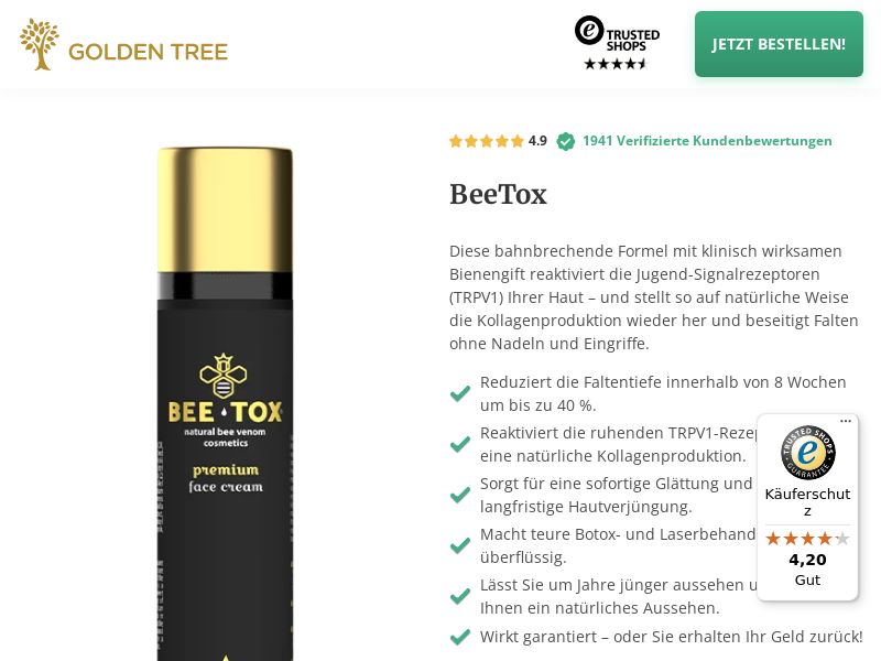 BeeTox Anti-Aging [DE] (Social,Banner,Native,Push,SEO,Search,Brand Bidding) - CPA