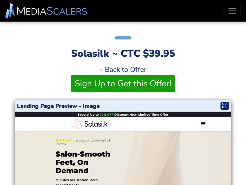 Solasilk ~ CTC $39.95 {+Advertorial, DTC, Alt-Landers} (Event Tracking) [US]
