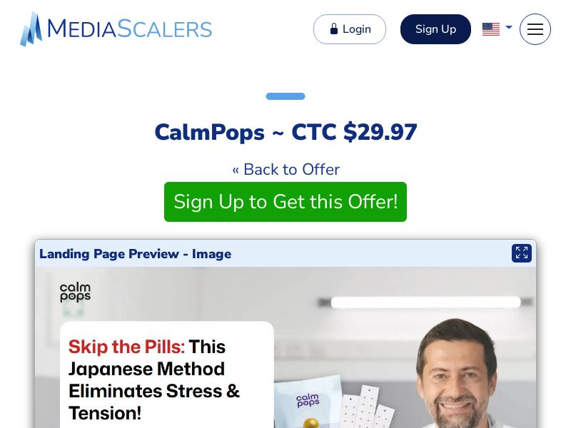 CalmPops ~ CTC $29.97 {+Advertorial, Alt-Landers} (Event Tracking) [US]