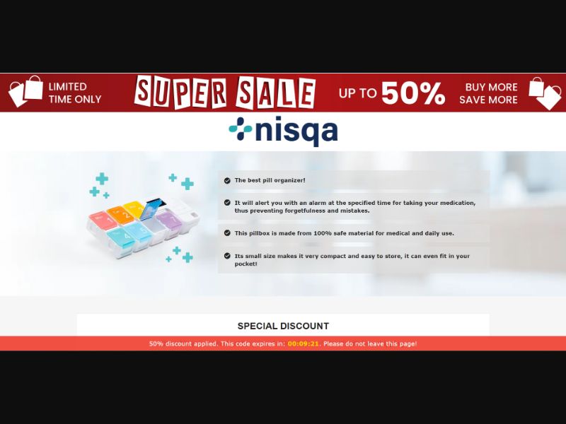 [WEB+MOB] Qinux Nisqa – Pill Organizer! /International (112 GEOs) CPS *FB/TT/Google/Taboola Pixel* [Approval Required]