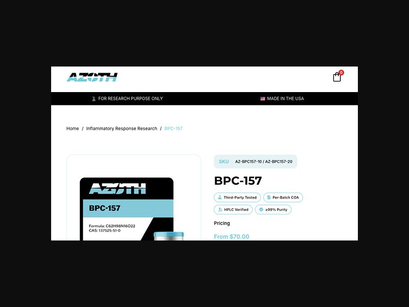 AZOTH Peptides - BPC-157 - RevShare (US)