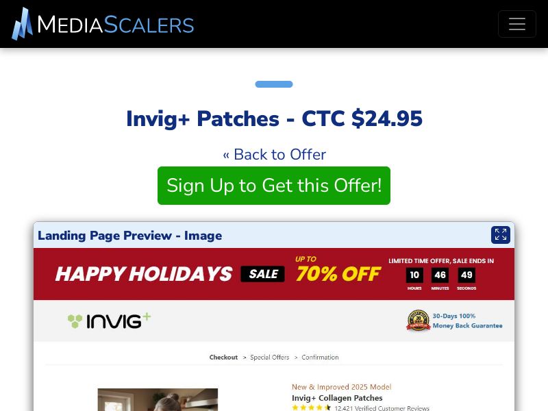 Invig+ Patches - CTC $24.95 {+DTC, Alt-Landers, Advertorial} (Event Tracking) [US]
