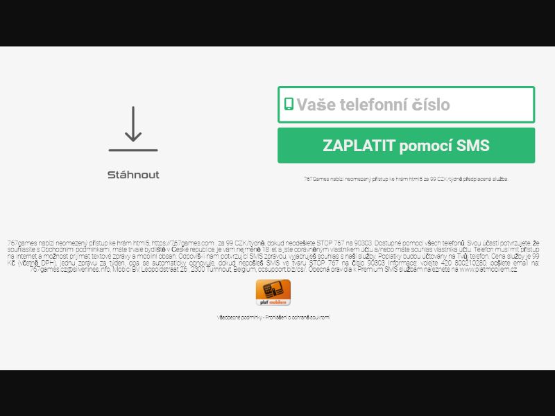 [MOB] 767games - Complete Download /CZ [O2, T-Mobile, Vodafone] Click2Sms