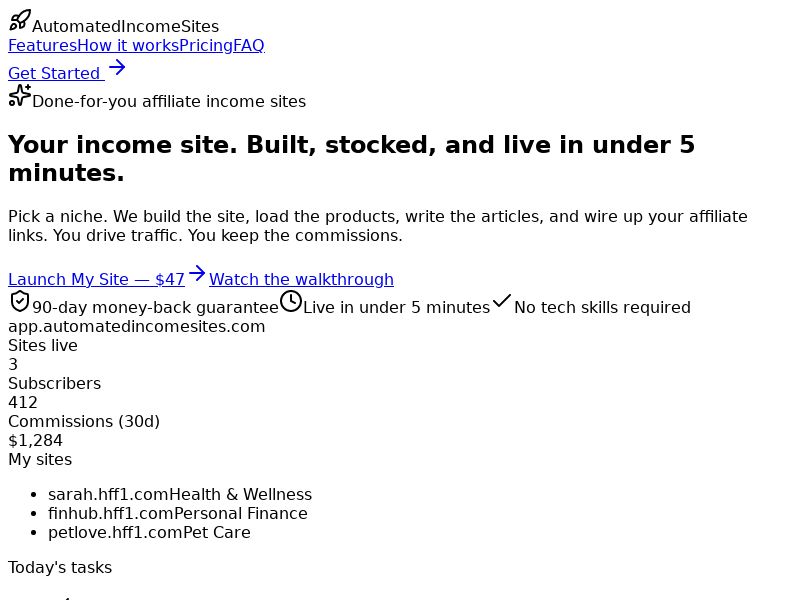 ***TEMPORARY PAUSE*** - EXCLUSIVE - Automated Income Sites - $15 CTC - CPA - [US/CA]