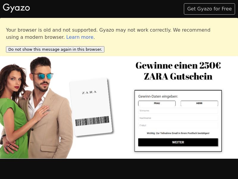 Bluereen - €250 ZARA Voucher CPL [DE]