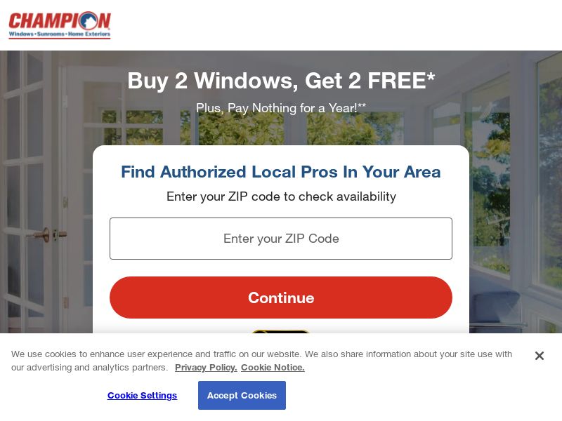 Champion Window Quotes - US - CPL - Placement required