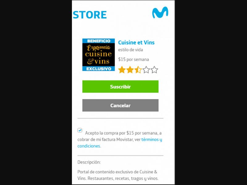 [MOB] Food Style /AR [Movistar] - 1 Click