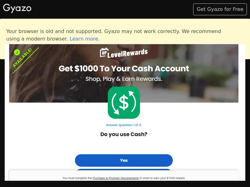 Rewards US - Cash $1000 $ logo-Social traffic only