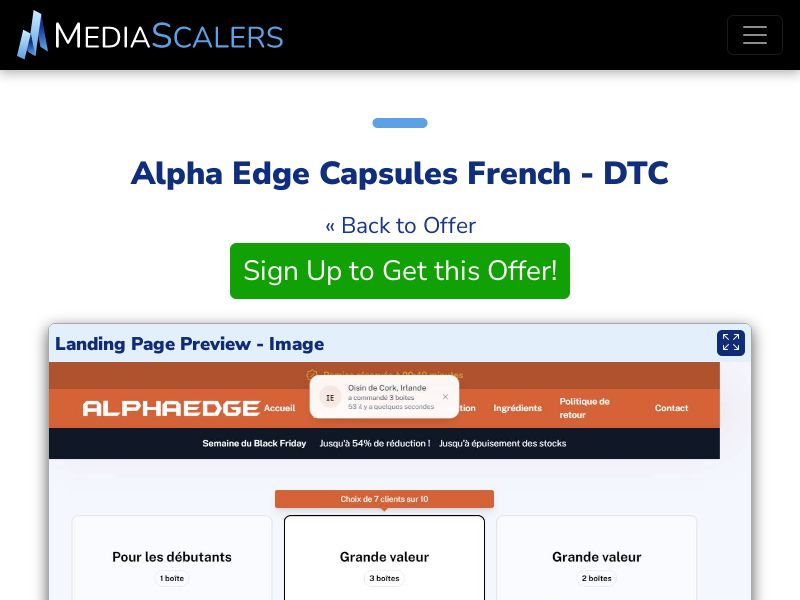 Alpha Edge Capsules French - DTC (Event Tracking) [CH]