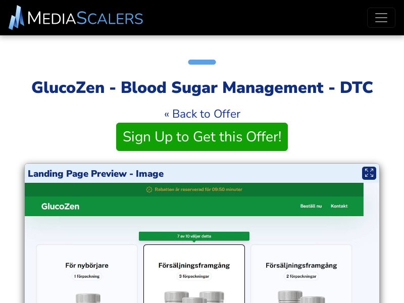GlucoZen - Blood Sugar Management - DTC (Event Tracking) [SE]