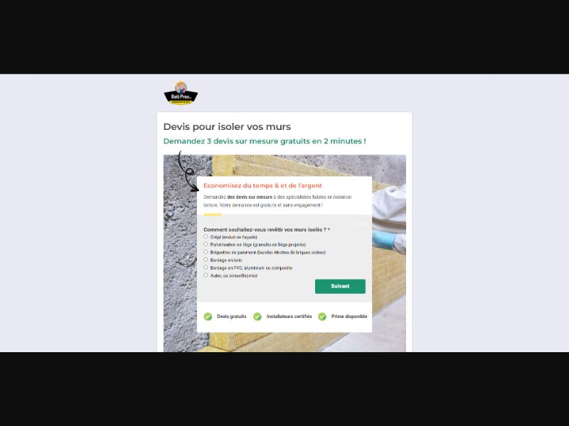 [WEB+MOB] Bati-Pros – Insulate your walls: up to 70% bonus in 2025 /BE(FR) SOI [Approval Required]