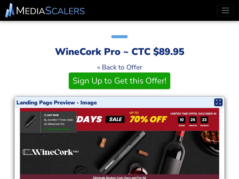WineCork Pro ~ CTC $89.95 {+DTC, Alt-Landers} (Event Tracking) [US]