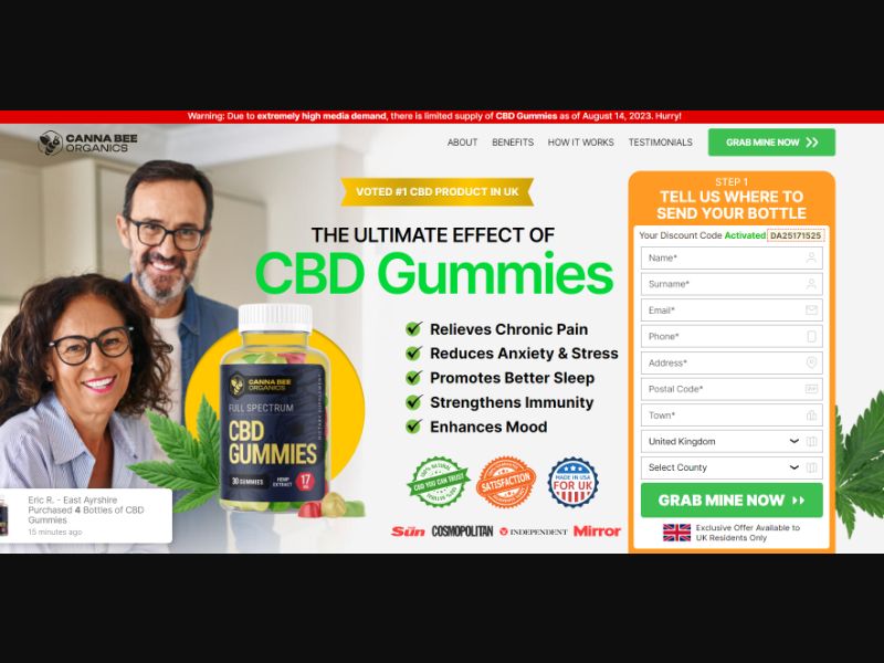 [WEB+MOB] Canna Bee CBD Gummies /UK/IE [CPS] *FB Pixel* [Approval Required]