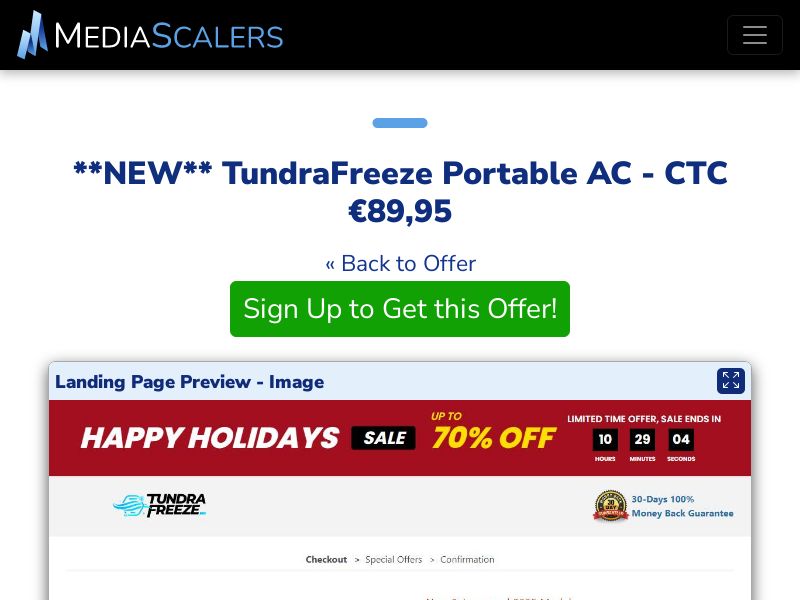 TundraFreeze Portable AC - CTC €89,95 {+DTC, Alt-Landers, Advertorial} (Event Tracking) [IE]