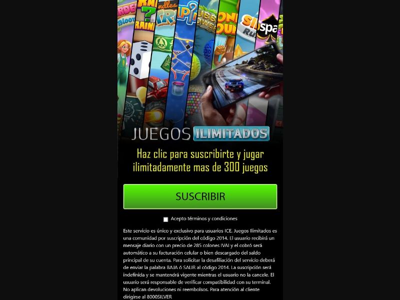 34326 - CR - [WEB+MOB] - Juegos Ilimitados - Kolbi ICE - Click2SMS