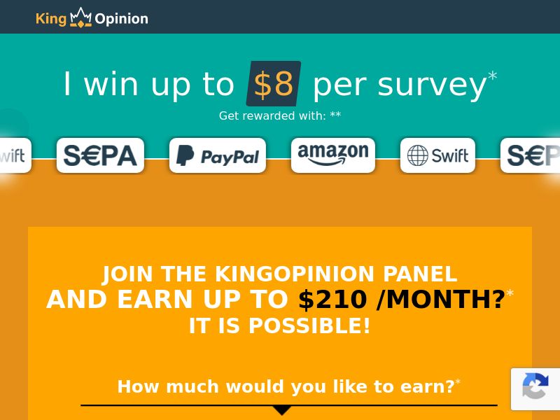 King Opinion - Earn with Surveys - SOI (US,CA,UK + more)