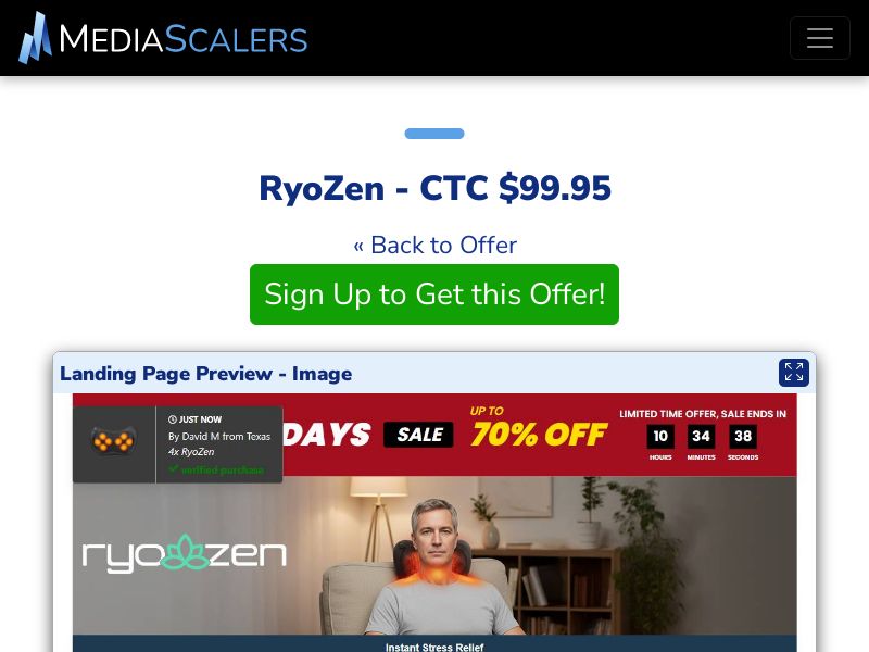 RyoZen - CTC $99.95 {+DTC, Alt-Landers, Advertorial} (Event Tracking) [US]