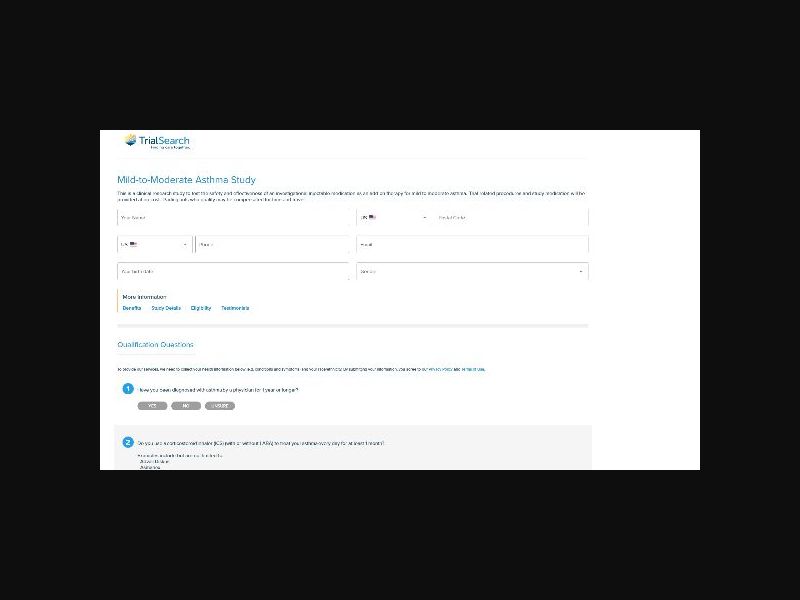 Clinical Trial Search - Mild to Moderate Asthma - CPL (US)