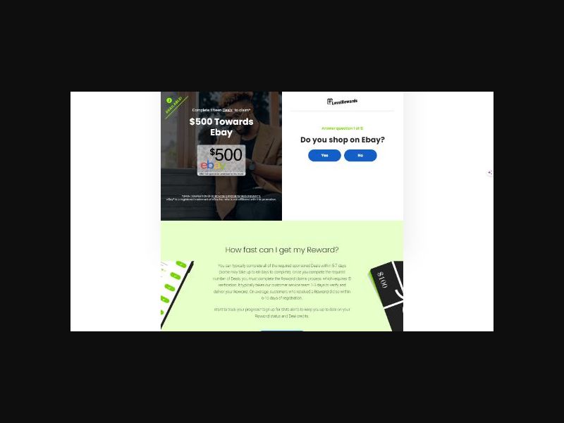 OnlinePromotion- $500 eBay Gift Card - IOS - CPL (US)