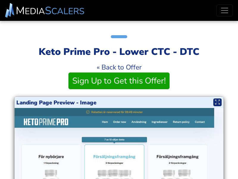 Keto Prime Pro - Lower CTC - DTC (Event Tracking) [SE]