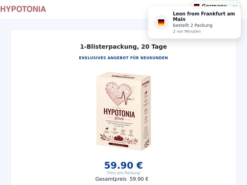 Hypotonia Blood Pressure V1 - DTC [Multi-GEO] (Social,Banner,Native,Push,SEO,Search) - CPA {No BrandBidding}