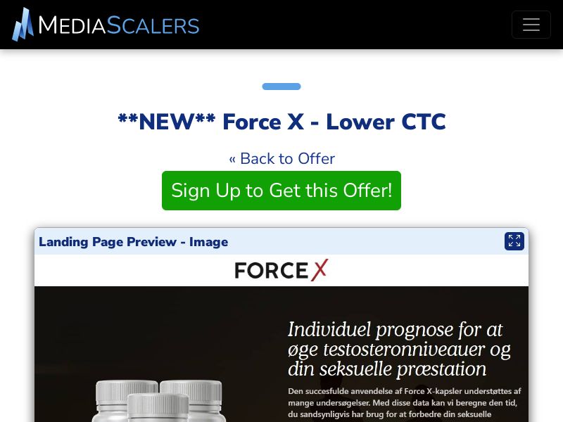 Force X - Lower CTC {+DTC, Advertorial, Alt-Landers, Quiz} [DK]