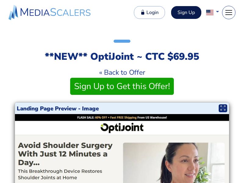 OptiJoint ~ CTC $69.95 {+Advertorial, DTC, Alt-Landers} (Event Tracking) [US]