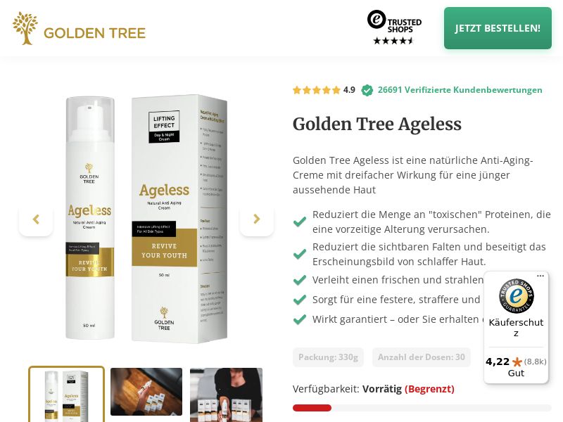 Ageless Anti Aging Cream - DTC [DE,AT,CH,NL,BE,UK,PL,HU,CZ,ES,IT] (Social,Banner,Native,Push,SEO,Search,Brand Bidding) - Revshare