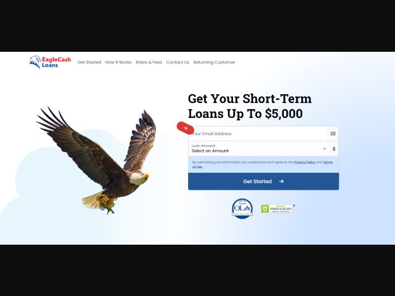 [WEB+MOB] Eagle Cash Loans (up to $5,000) /US RevShare [Approval Required] ★Top